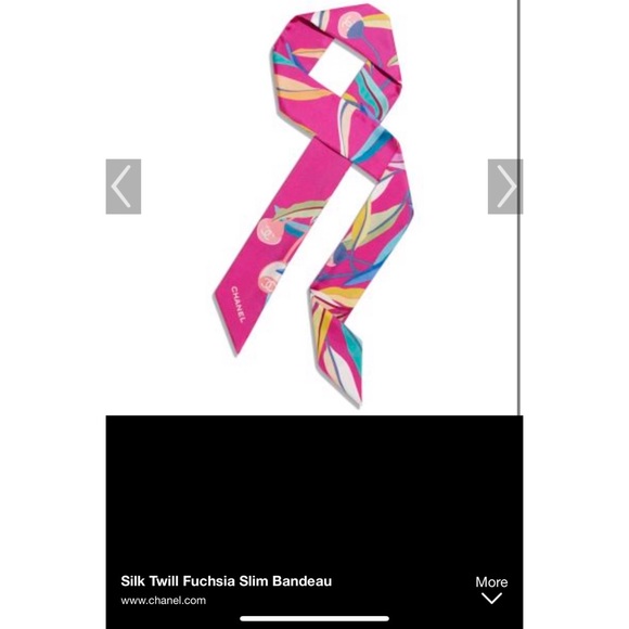 🔴SOLD🔴Pink Authentic Chanel Bandeau Scarf Twilly - Picture 9 of 9